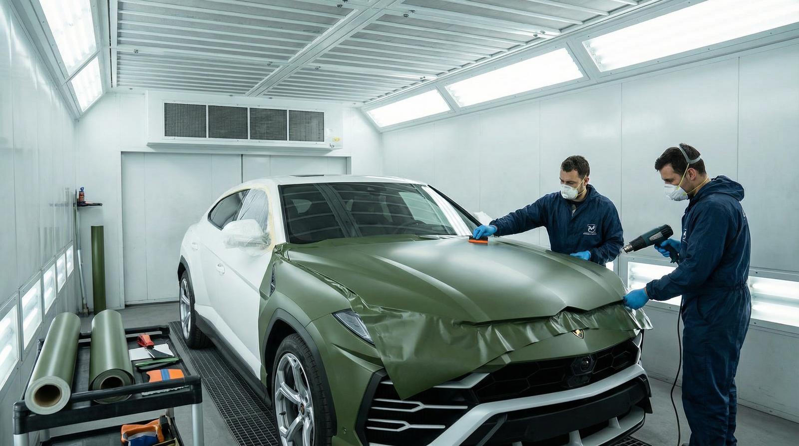 玩物社区改装视频-军绿色车身贴膜